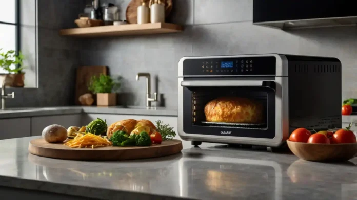 sleek Galanz Air Fryer Microwave on a modern kitchen countertop